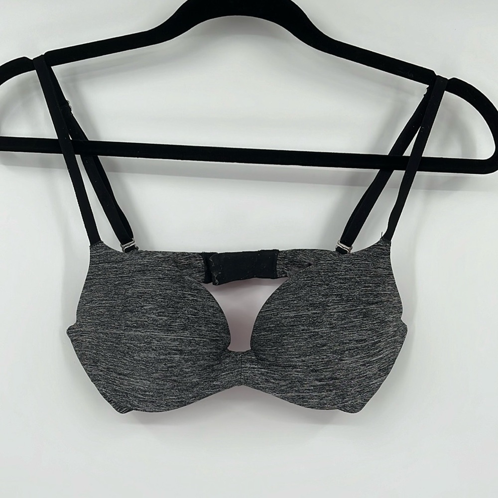 Pink Victoria’s Secret Grey Pushup Bra Size 32B